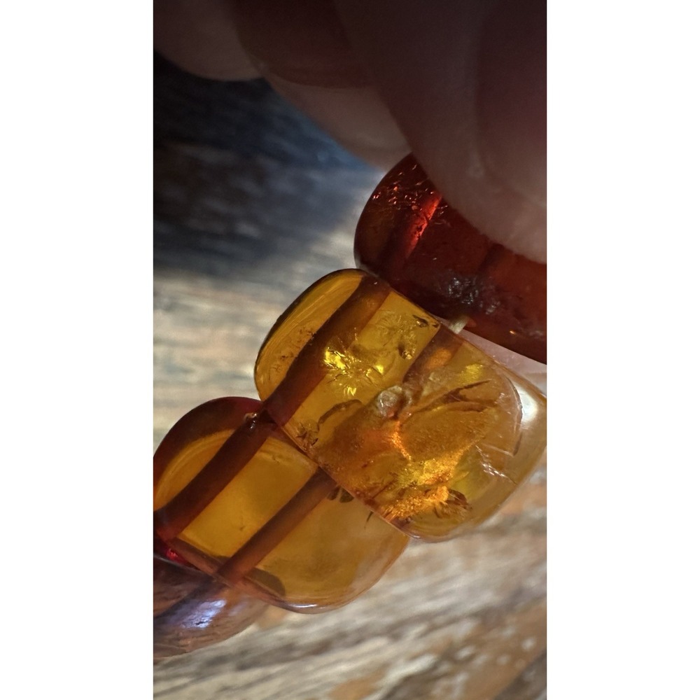 Vintage Baltic Amber Cleopatra Necklace 49 Pcs UV Tested Genuine Cognac 17" - Picture 6 of 11